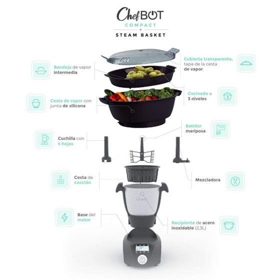 robot de cocina ChefBot IKOHS accesorios
